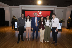 University of Cincinnati president Dr. Neville G. Pinto, faculty, staff, students and families enjoyed the President Pinto’s PLME Dinner, Awards ceremony with ( Varsha Vinod, Sarah Corinne Geraghty, Rosslyn Davis, Harshman Sihra, Advika Sumit, Saannidhya Rawat ) at the Mercantile Immersive Tuesday April 28, 2026 in Downtown Cincinnati. Photos by Joseph Fuqua II