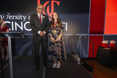 University of Cincinnati president Dr. Neville G. Pinto, faculty, staff, students and families enjoyed the President Pinto’s PLME Dinner, Awards ceremony with ( Varsha Vinod, Sarah Corinne Geraghty, Rosslyn Davis, Harshman Sihra, Advika Sumit, Saannidhya Rawat ) at the Mercantile Immersive Tuesday April 28, 2026 in Downtown Cincinnati. Photos by Joseph Fuqua II