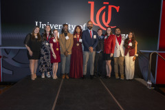 University of Cincinnati president Dr. Neville G. Pinto, faculty, staff, students and families enjoyed the President Pinto’s PLME Dinner, Awards ceremony with ( Varsha Vinod, Sarah Corinne Geraghty, Rosslyn Davis, Harshman Sihra, Advika Sumit, Saannidhya Rawat ) at the Mercantile Immersive Tuesday April 28, 2026 in Downtown Cincinnati. Photos by Joseph Fuqua II