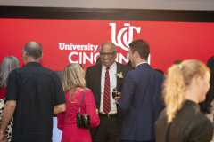 University of Cincinnati president Dr. Neville G. Pinto, faculty, staff, students and families enjoyed the President Pinto’s PLME Dinner, Awards ceremony with ( Varsha Vinod, Sarah Corinne Geraghty, Rosslyn Davis, Harshman Sihra, Advika Sumit, Saannidhya Rawat ) at the Mercantile Immersive Tuesday April 28, 2026 in Downtown Cincinnati. Photos by Joseph Fuqua II