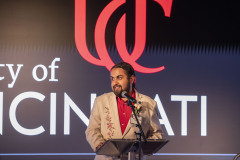 University of Cincinnati president Dr. Neville G. Pinto, faculty, staff, students and families enjoyed the President Pinto’s PLME Dinner, Awards ceremony with ( Varsha Vinod, Sarah Corinne Geraghty, Rosslyn Davis, Harshman Sihra, Advika Sumit, Saannidhya Rawat ) at the Mercantile Immersive Tuesday April 28, 2026 in Downtown Cincinnati. Photos by Joseph Fuqua II
