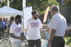 Dr. Neville G. Pinto, president of University of Cincinnati came down to Sawyer Point to support University of Cincinnati riders in the Ride Cincinnati event Saturday September 14, 2024. Photos by Joseph Fuqua II
