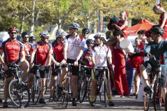 Dr. Neville G. Pinto, president of University of Cincinnati came down to Sawyer Point to support University of Cincinnati riders in the Ride Cincinnati event Saturday September 14, 2024. Photos by Joseph Fuqua II