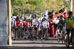 Dr. Neville G. Pinto, president of University of Cincinnati came down to Sawyer Point to support University of Cincinnati riders in the Ride Cincinnati event Saturday September 14, 2024. Photos by Joseph Fuqua II