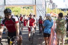 Dr. Neville G. Pinto, president of University of Cincinnati came down to Sawyer Point to support University of Cincinnati riders in the Ride Cincinnati event Saturday September 14, 2024. Photos by Joseph Fuqua II