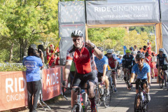 Dr. Neville G. Pinto, president of University of Cincinnati came down to Sawyer Point to support University of Cincinnati riders in the Ride Cincinnati event Saturday September 14, 2024. Photos by Joseph Fuqua II