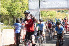 Dr. Neville G. Pinto, president of University of Cincinnati came down to Sawyer Point to support University of Cincinnati riders in the Ride Cincinnati event Saturday September 14, 2024. Photos by Joseph Fuqua II