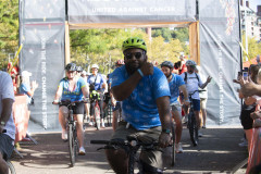 Dr. Neville G. Pinto, president of University of Cincinnati came down to Sawyer Point to support University of Cincinnati riders in the Ride Cincinnati event Saturday September 14, 2024. Photos by Joseph Fuqua II