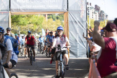 Dr. Neville G. Pinto, president of University of Cincinnati came down to Sawyer Point to support University of Cincinnati riders in the Ride Cincinnati event Saturday September 14, 2024. Photos by Joseph Fuqua II