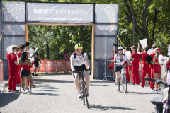 Dr. Neville G. Pinto, president of University of Cincinnati came down to Sawyer Point to support University of Cincinnati riders in the Ride Cincinnati event Saturday September 14, 2024. Photos by Joseph Fuqua II