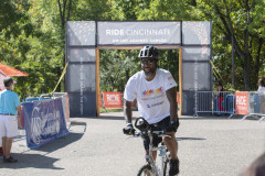 Dr. Neville G. Pinto, president of University of Cincinnati came down to Sawyer Point to support University of Cincinnati riders in the Ride Cincinnati event Saturday September 14, 2024. Photos by Joseph Fuqua II