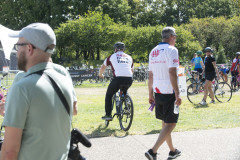 Dr. Neville G. Pinto, president of University of Cincinnati came down to Sawyer Point to support University of Cincinnati riders in the Ride Cincinnati event Saturday September 14, 2024. Photos by Joseph Fuqua II